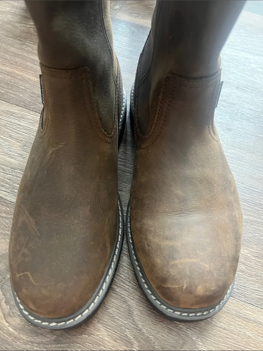 Wolverine Brown Leather Pull-On Work Boots
